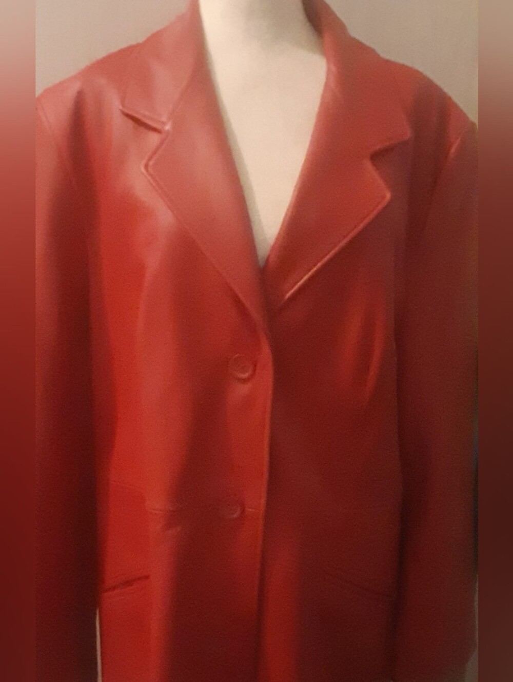 Nordstrom Red Leather Women's Blazer Jacket sz XL Excellent~ Like New Condition